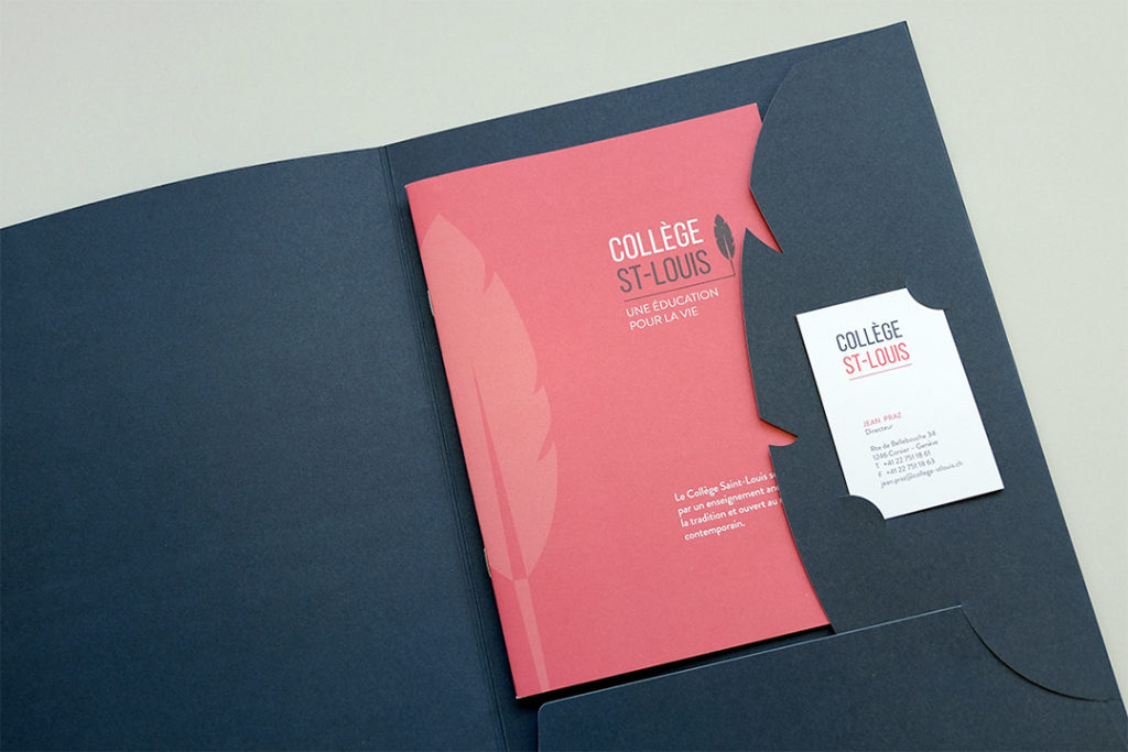 Refonte de l’identité visuelle du Collège St-Louis, école privée à Genève.
