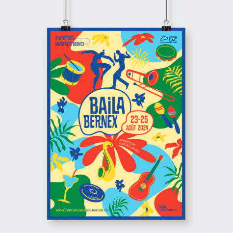 Branding événementiel avec identité visuelle vibrante inspirée des rythmes latins et de l’ambiance festive. Ici l'affiche.