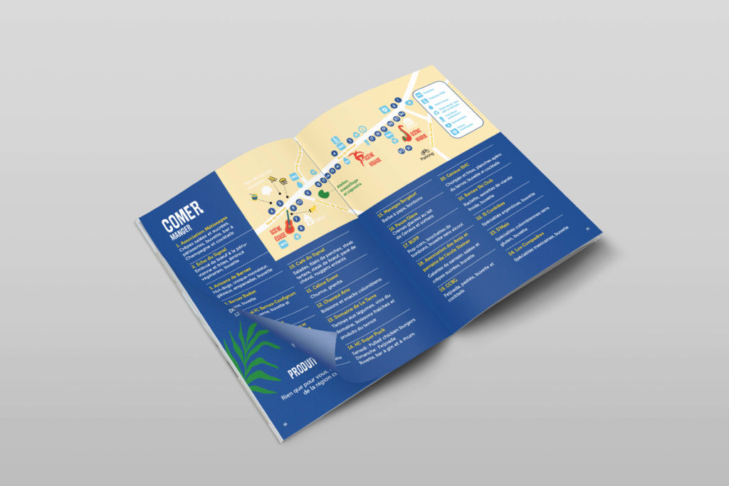 Branding événementiel avec identité visuelle vibrante inspirée des rythmes latins et de l’ambiance festive. Ici le programme.