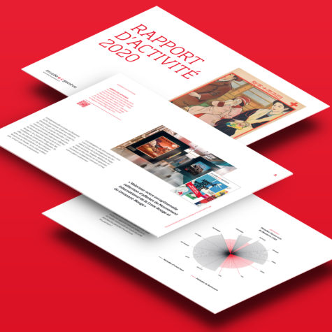 Rapport annuel 2020-2021 du Musée de la Croix-Rouge à Genève avec design print, digital et infographies.