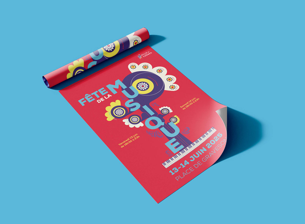 L'identité visuelle a été créé pour la fêtes de la musique 2025 pour Thônex. Une affiche colorés et dans une ambiance festive du Día de los Muertos