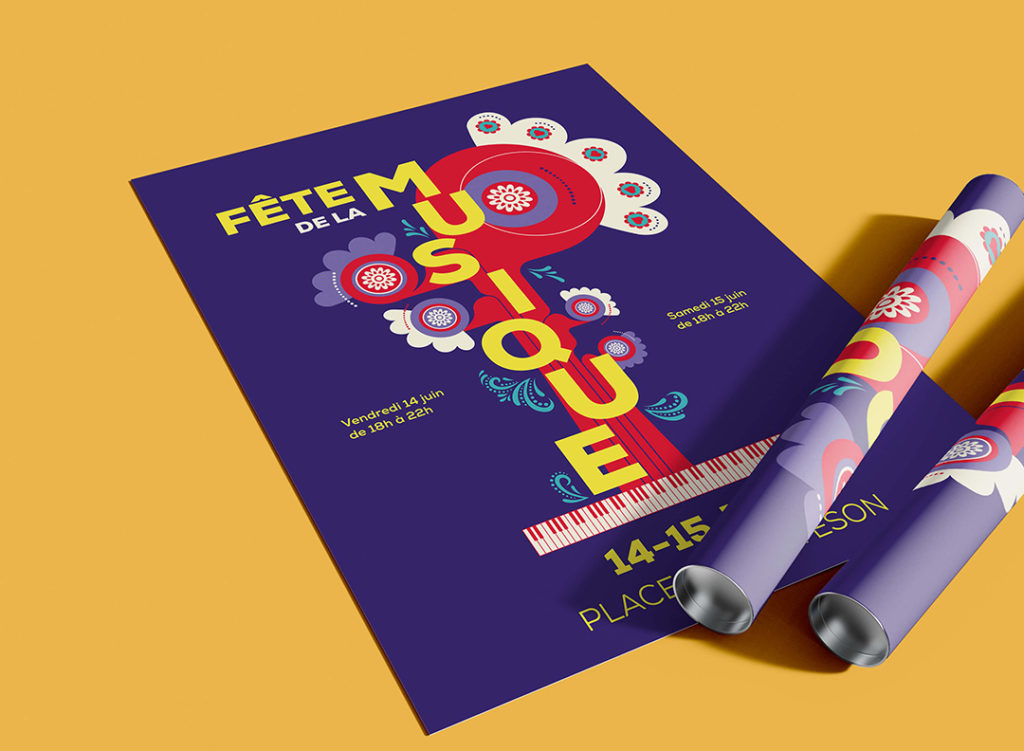 L'identité visuelle a été créé pour la fêtes de la musique 2025 pour Thônex. Une affiche colorés et dans une ambiance festive du Día de los Muertos. Créée par Blou Design