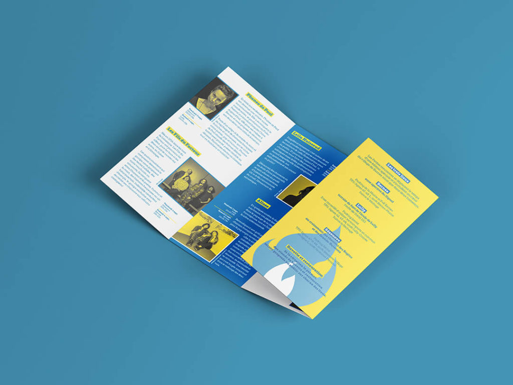 Un dépliant vif et rythmé pour une édition spéciale du festival, imaginée malgré le contexte sanitaire, afin de célébrer la musique et retrouver la joie du public