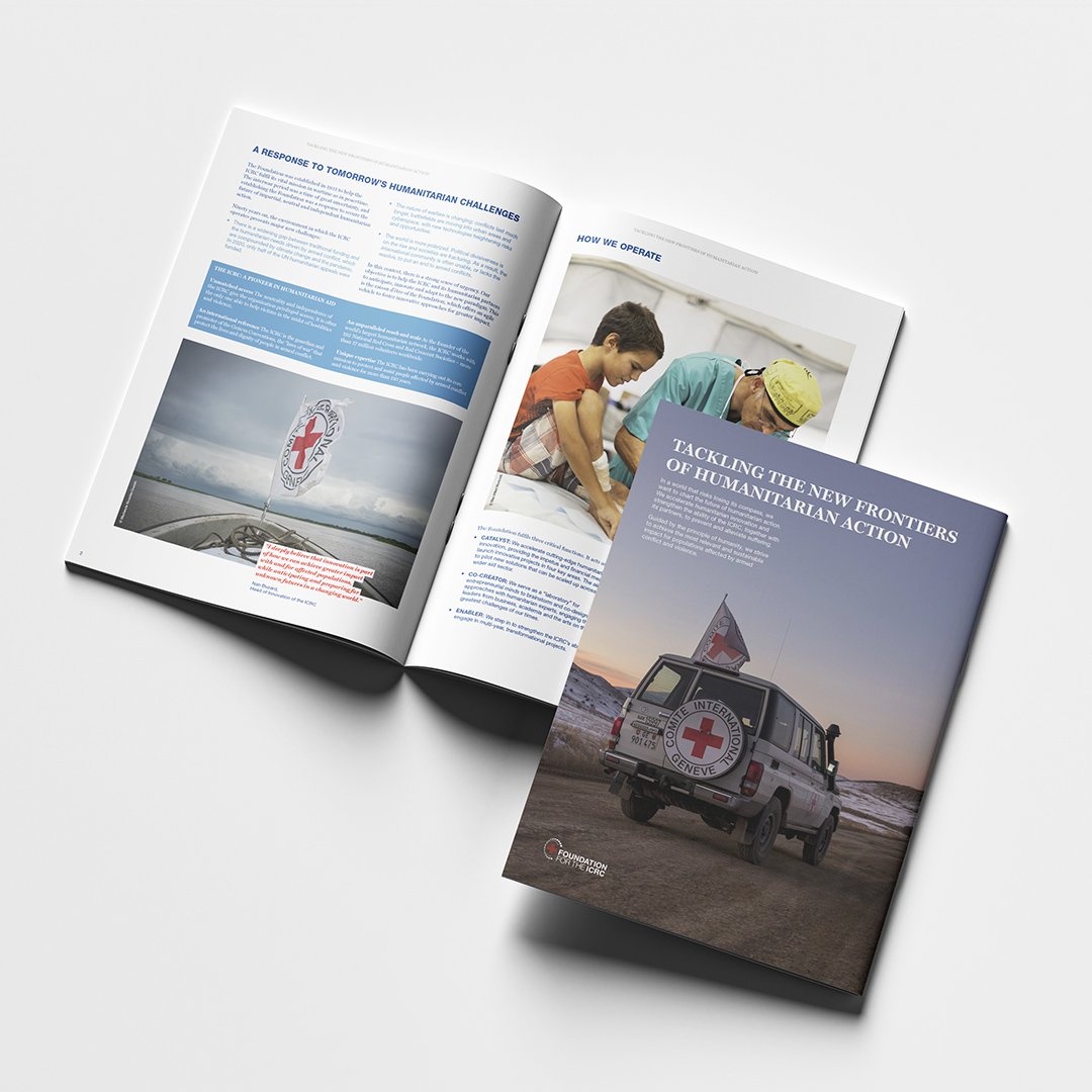 Brochure institutionnelle pour le CICR réalisée par Blou Design